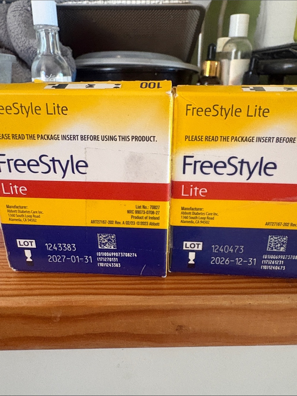 200 Freestyle Lite Test Strip Boxes in Yellow, Red, Blue(2box)